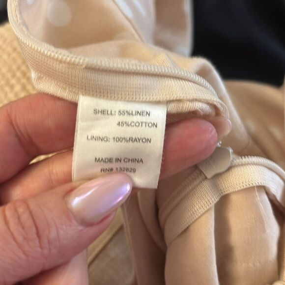 Privacy Please Beige/pink Polka Dot cut out Jumpsuit, XS - Picture 11 of 11